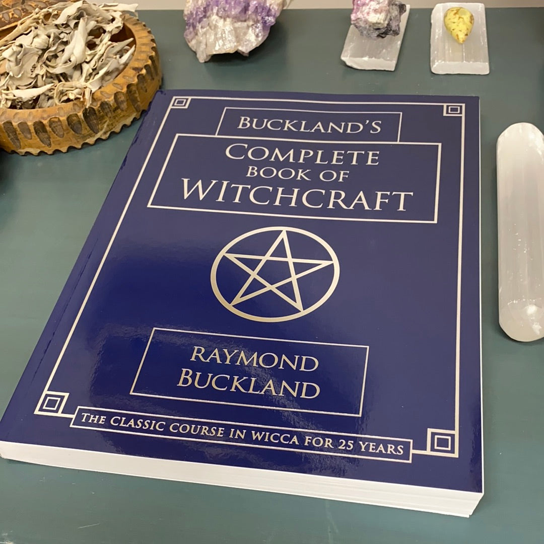 Cover of Buckland's Complete Book of Witchcraft featuring mystical symbols and illustrations related to Wicca.